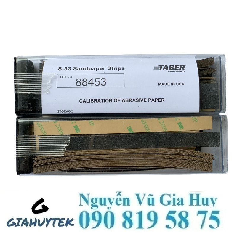 Giấy nhám mài Taber S-33 Sandpaper Strip - Hãng Taber