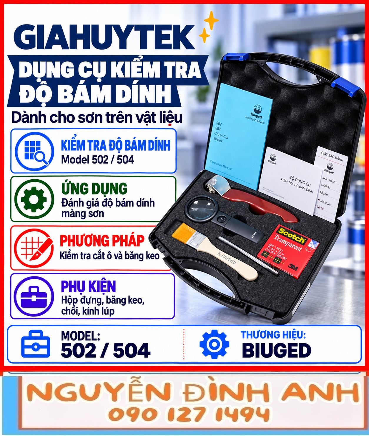 Sơn đúng màu, bám chắc: dùng Biuged BGD 502, 504